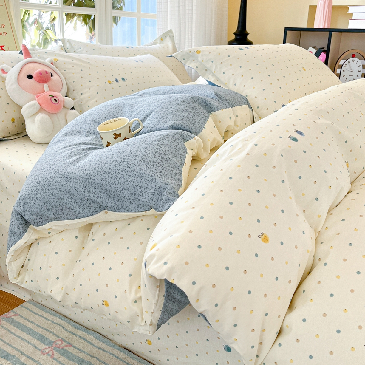 91家纺网 家纺一手货源 找家纺 （总）铭成家纺 2026新款全棉印花小清新单被套（提供买家秀）