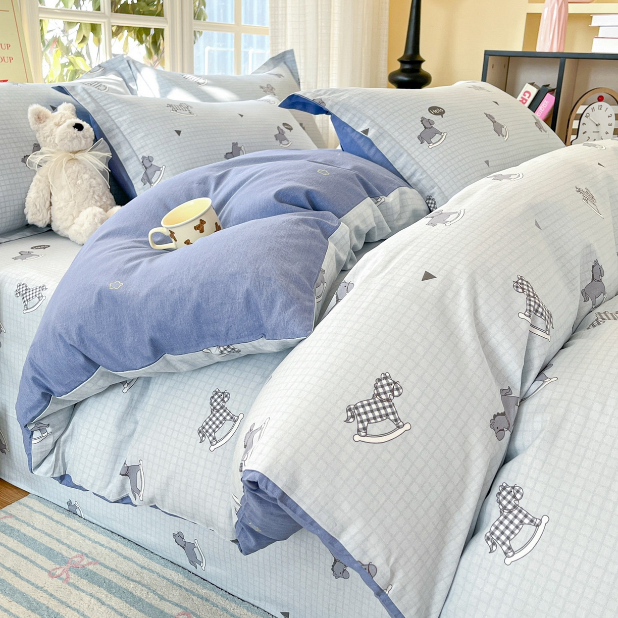 91家纺网 家纺一手货源 找家纺 （总）铭成家纺 2026新款全棉印花小清新单被套（提供买家秀）