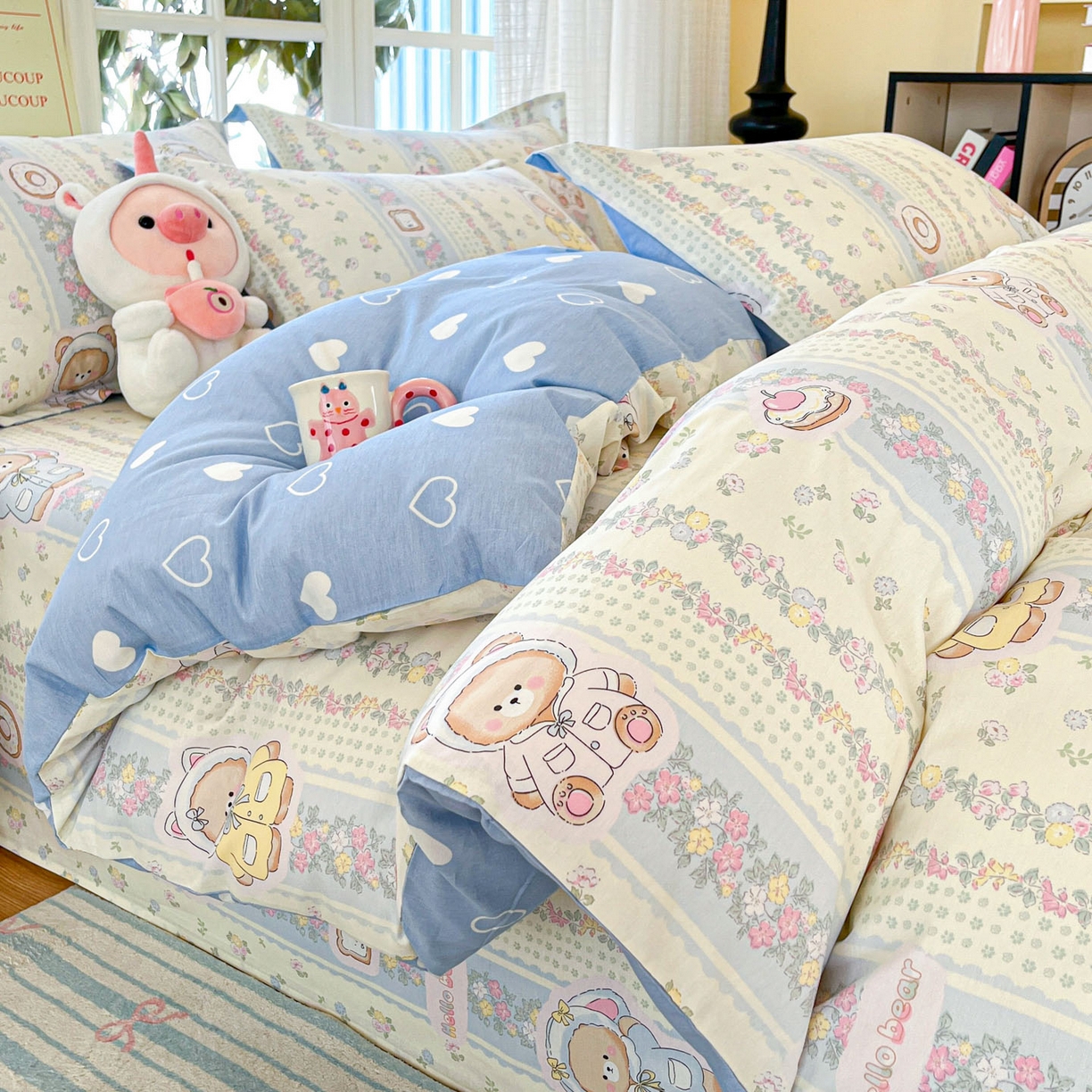 91家纺网 家纺一手货源 找家纺 （总）铭成家纺 2026新款全棉印花小清新单被套（提供买家秀）