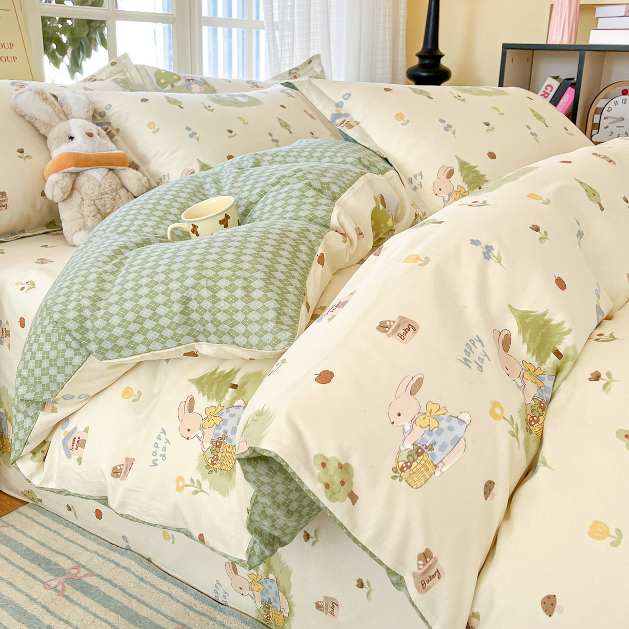 91家纺网 家纺一手货源 找家纺 （总）铭成家纺 2026新款全棉印花小清新单被套（提供买家秀）