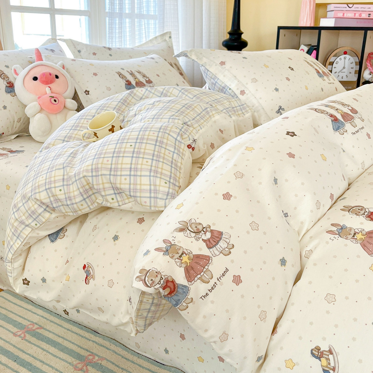 91家纺网 家纺一手货源 找家纺 （总）铭成家纺 2026新款全棉印花小清新单被套（提供买家秀）