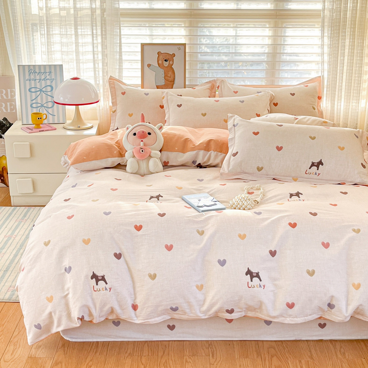 91家纺网 家纺一手货源 找家纺 铭成家纺 2026新款全棉印花小清新单被套（提供买家秀） 欢乐聚会