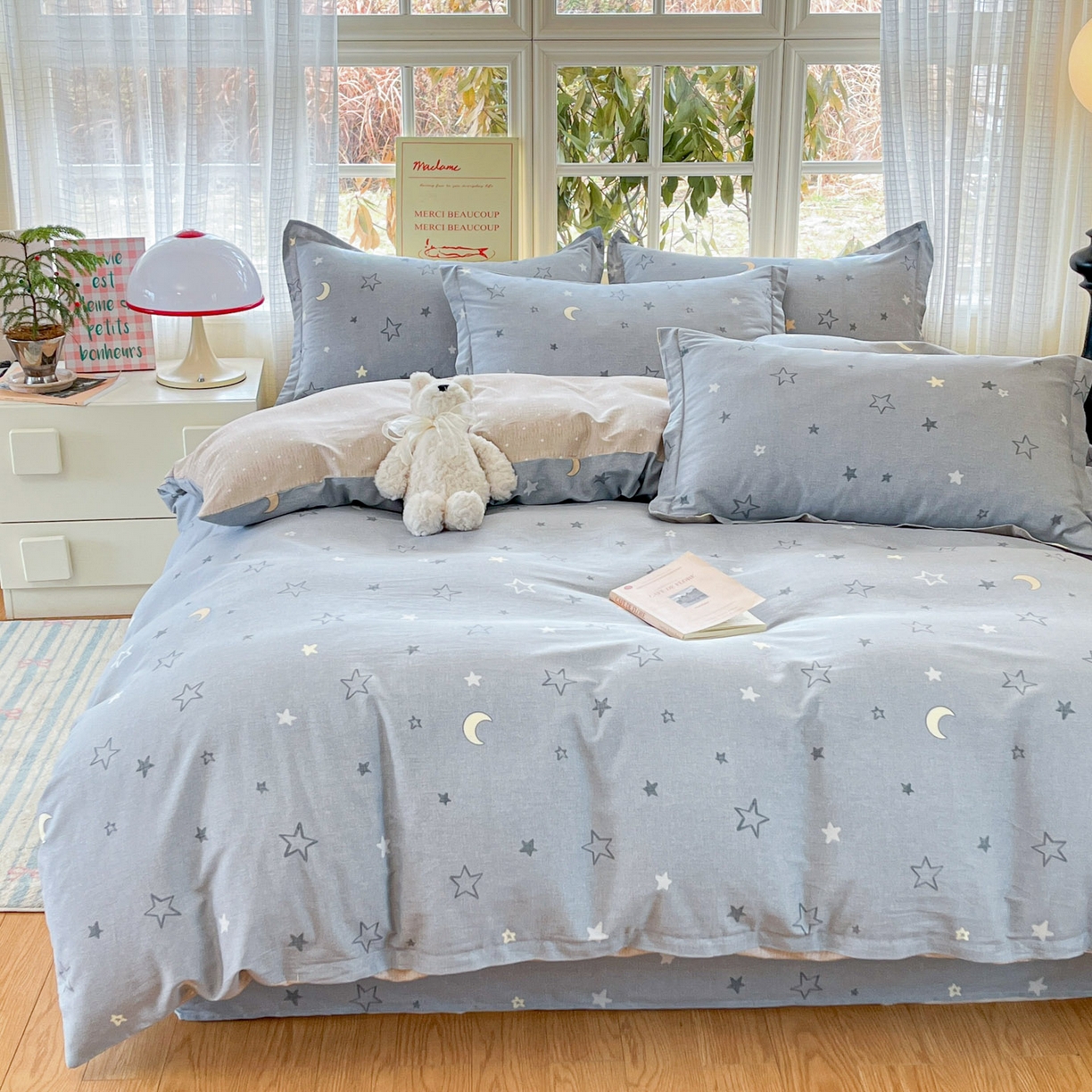 91家纺网 家纺一手货源 找家纺 铭成家纺 2026新款全棉印花小清新单被套（提供买家秀） 暮洛星