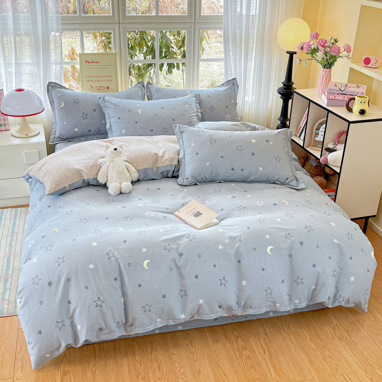 91家纺网 家纺一手货源 找家纺 铭成家纺 2026新款全棉印花小清新单被套（提供买家秀） 暮洛星