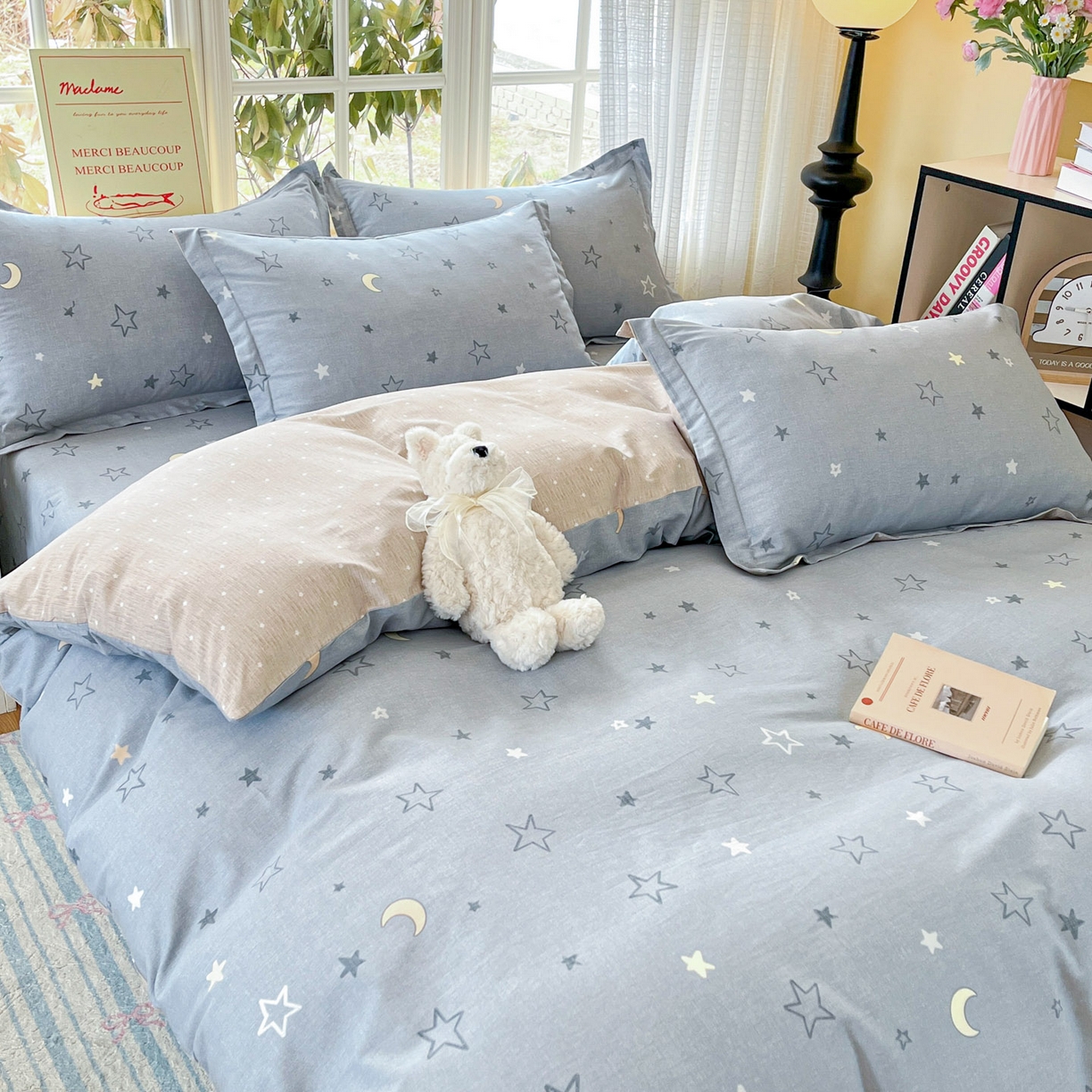 91家纺网 家纺一手货源 找家纺 铭成家纺 2026新款全棉印花小清新单被套（提供买家秀） 暮洛星