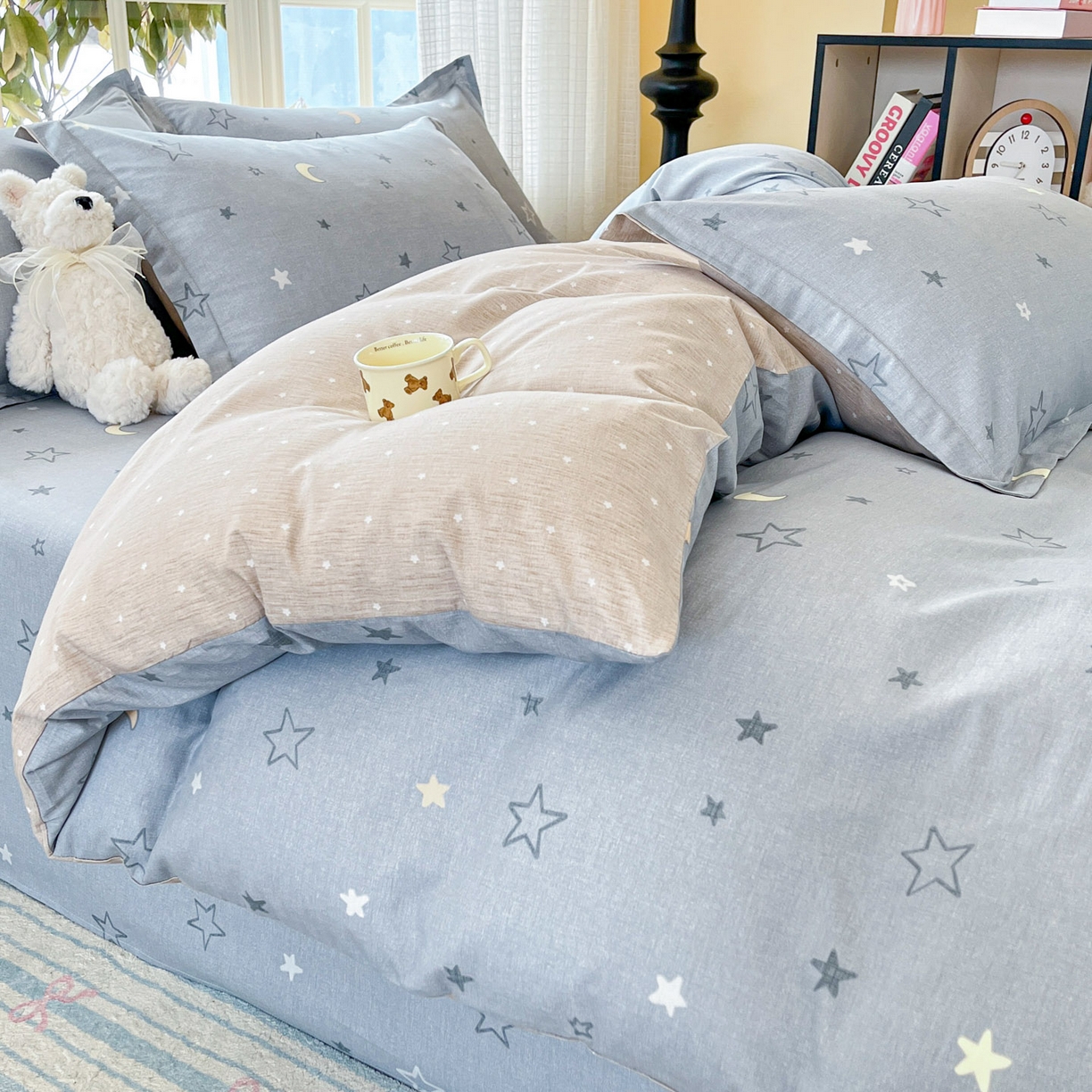 91家纺网 家纺一手货源 找家纺 铭成家纺 2026新款全棉印花小清新单被套（提供买家秀） 暮洛星