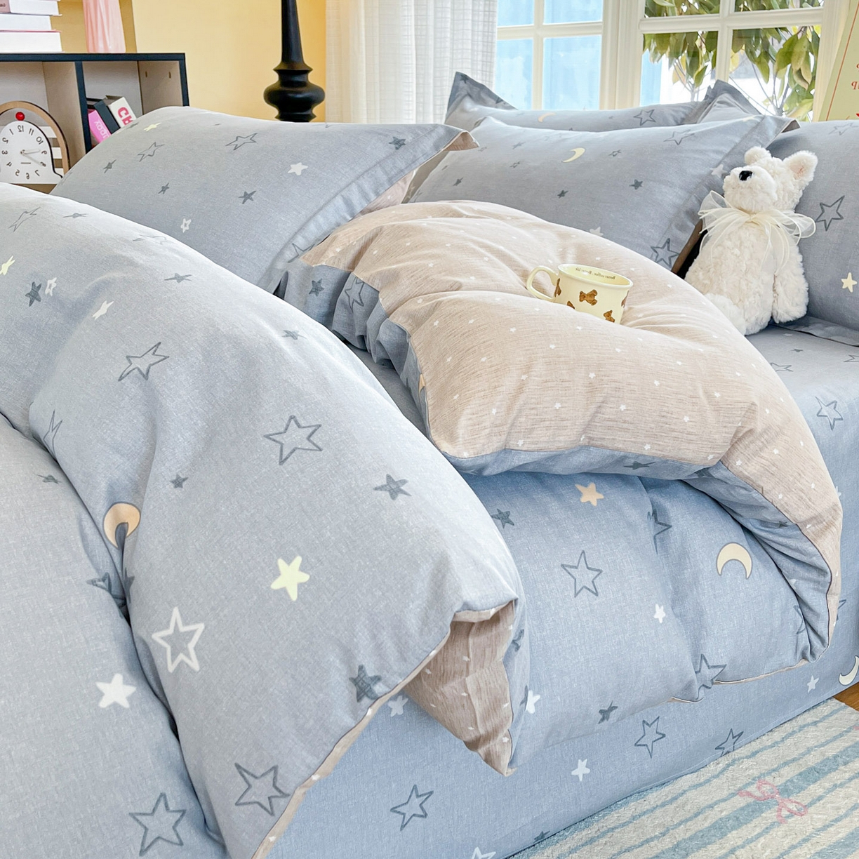 91家纺网 家纺一手货源 找家纺 铭成家纺 2026新款全棉印花小清新单被套（提供买家秀） 暮洛星