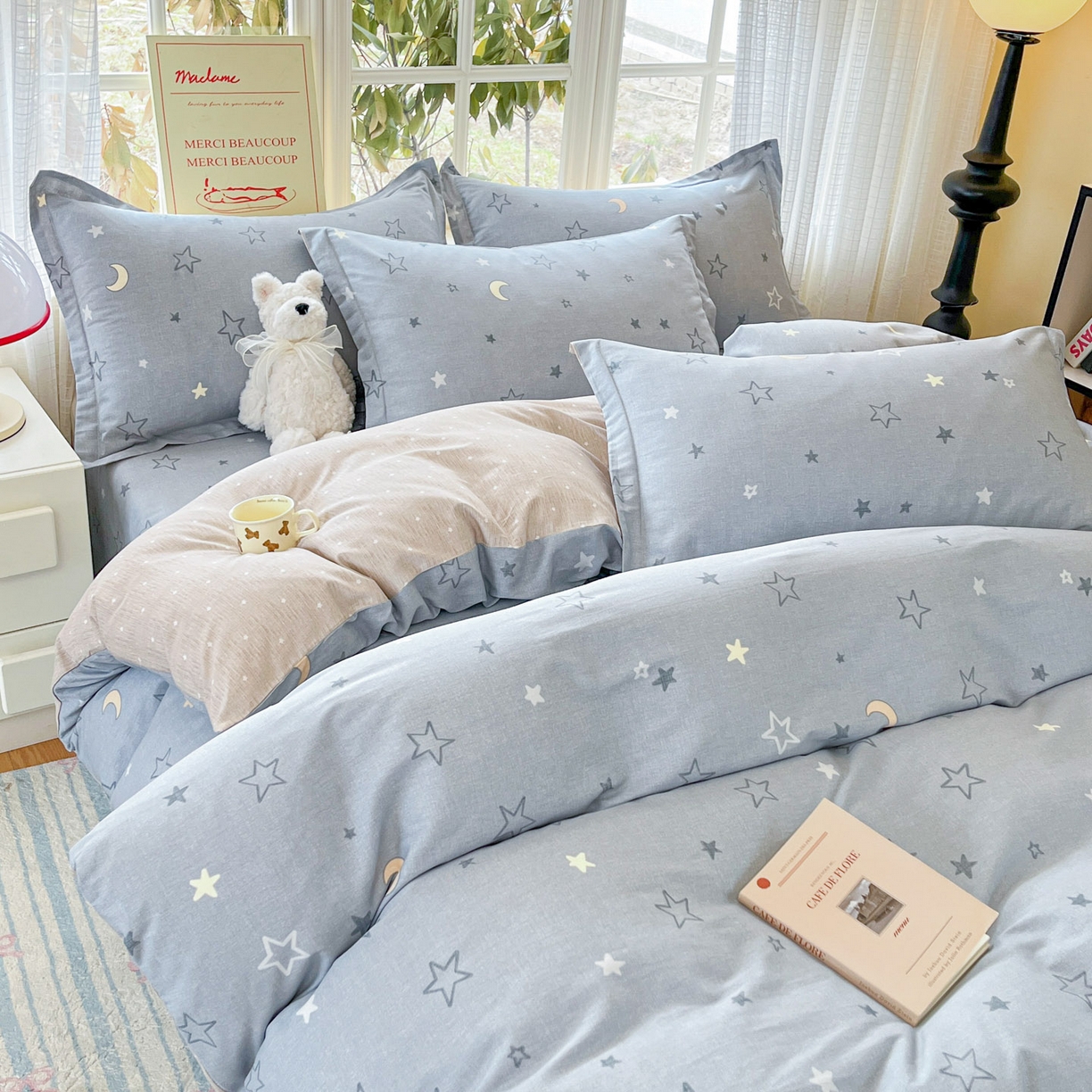 91家纺网 家纺一手货源 找家纺 铭成家纺 2026新款全棉印花小清新单被套（提供买家秀） 暮洛星