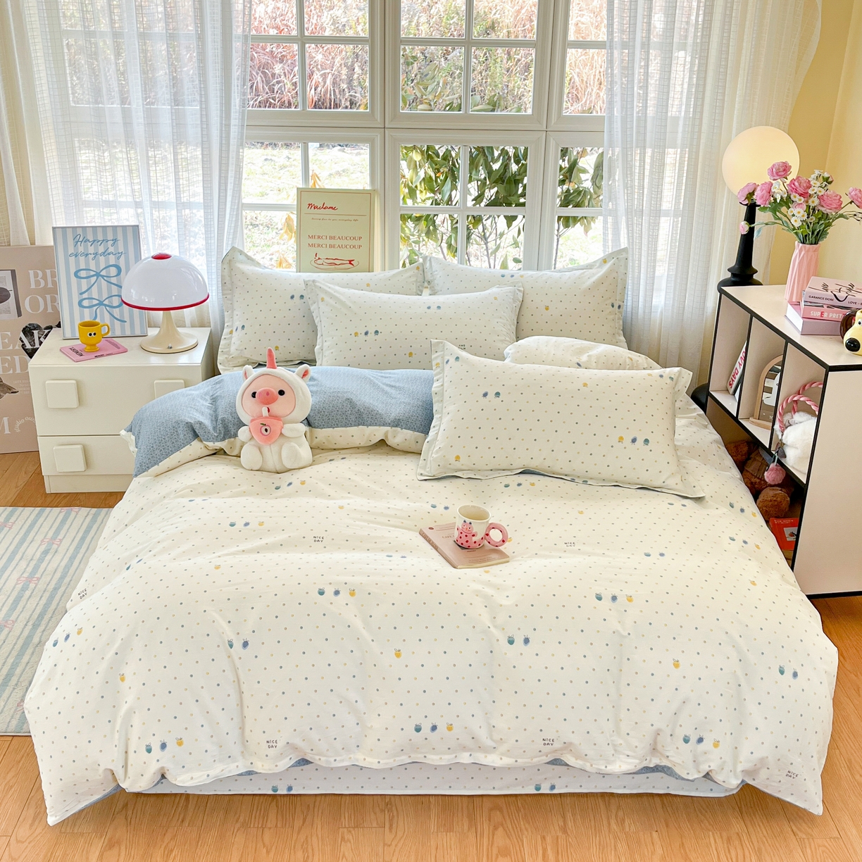 91家纺网 家纺一手货源 找家纺 铭成家纺 2026新款全棉印花小清新单被套（提供买家秀） 青涩草莓