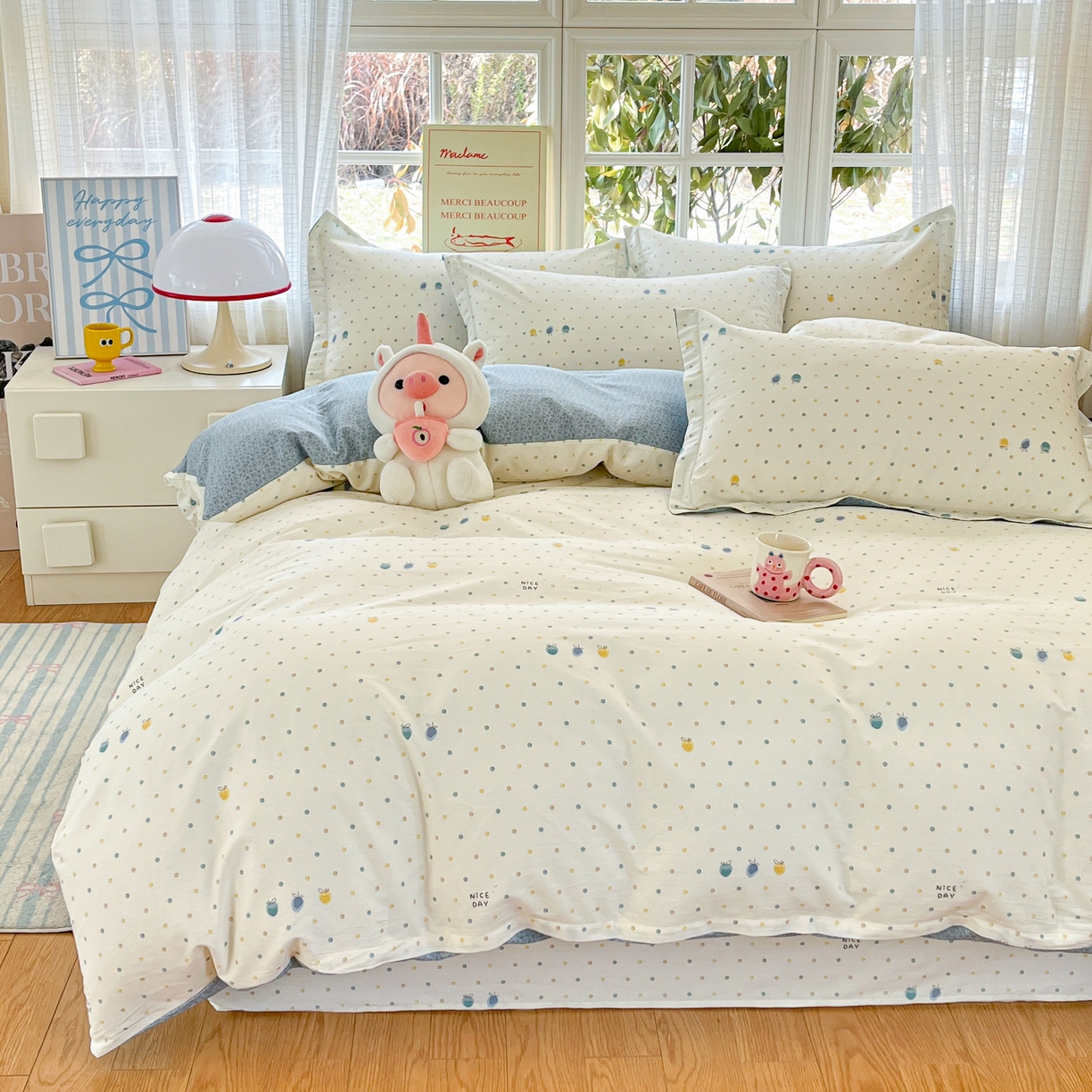 91家纺网 家纺一手货源 找家纺 铭成家纺 2026新款全棉印花小清新单被套（提供买家秀） 青涩草莓