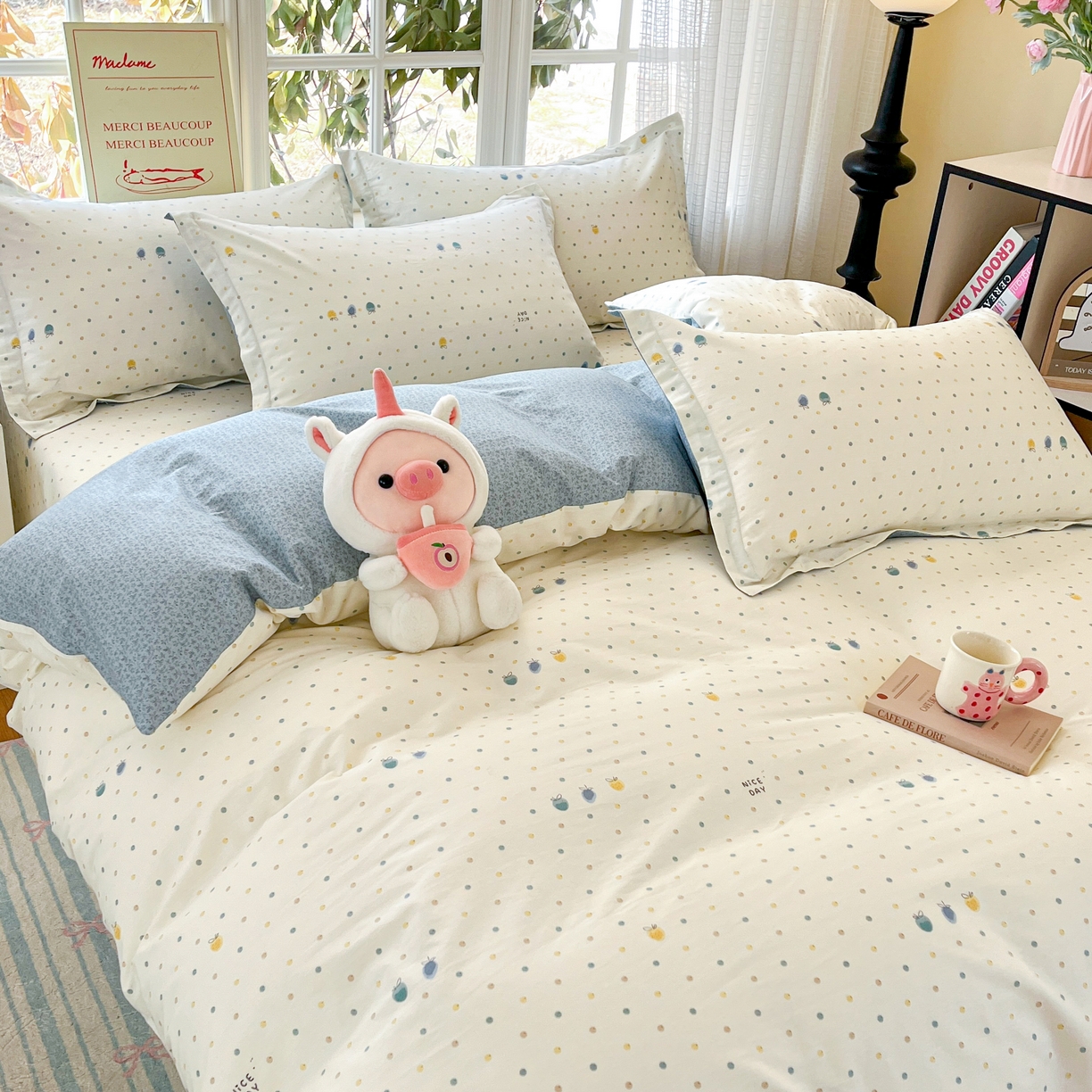 91家纺网 家纺一手货源 找家纺 铭成家纺 2026新款全棉印花小清新单被套（提供买家秀） 青涩草莓