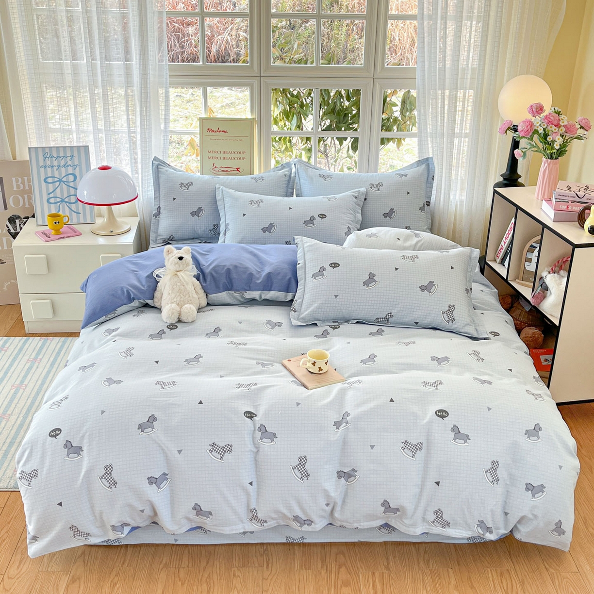 91家纺网 家纺一手货源 找家纺 铭成家纺 2026新款全棉印花小清新单被套（提供买家秀） 特洛伊木马