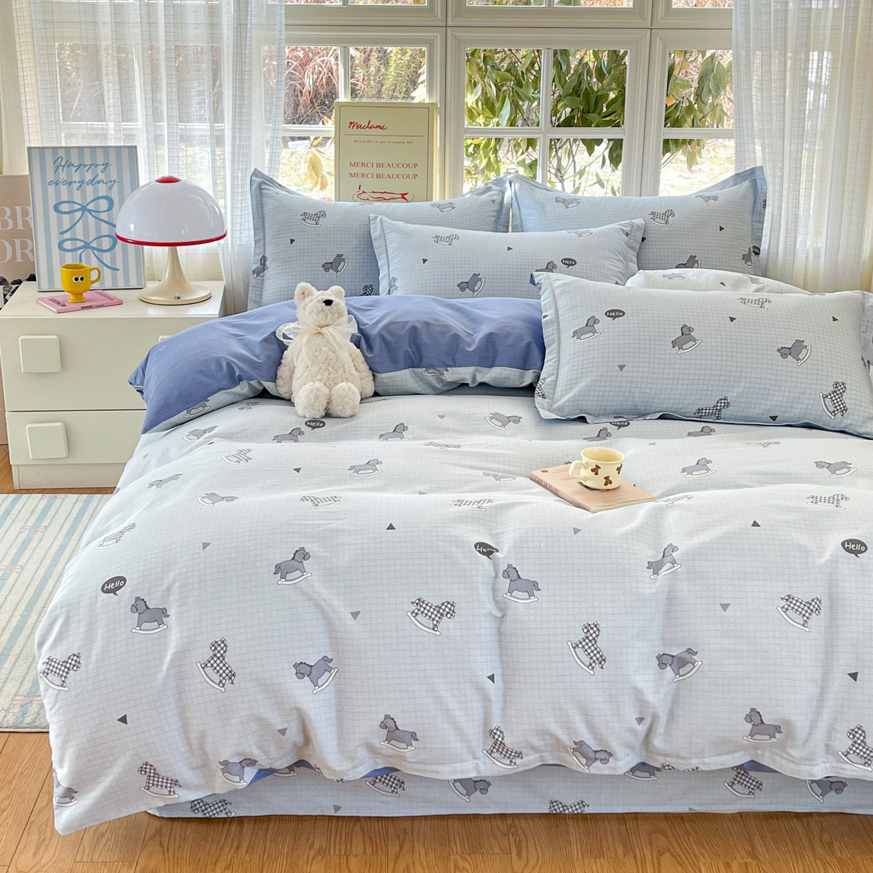 91家纺网 家纺一手货源 找家纺 铭成家纺 2026新款全棉印花小清新单被套（提供买家秀） 特洛伊木马