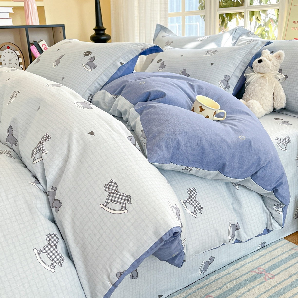 91家纺网 家纺一手货源 找家纺 铭成家纺 2026新款全棉印花小清新单被套（提供买家秀） 特洛伊木马