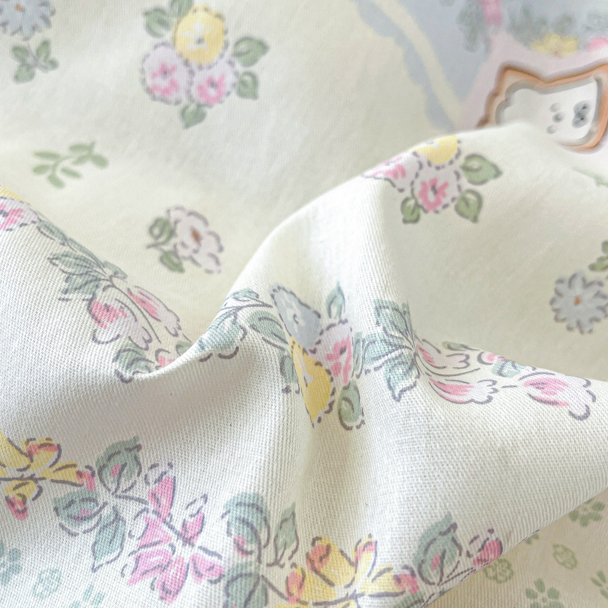 91家纺网 家纺一手货源 找家纺 铭成家纺 2026新款全棉印花小清新单被套（提供买家秀） 甜甜圈小熊