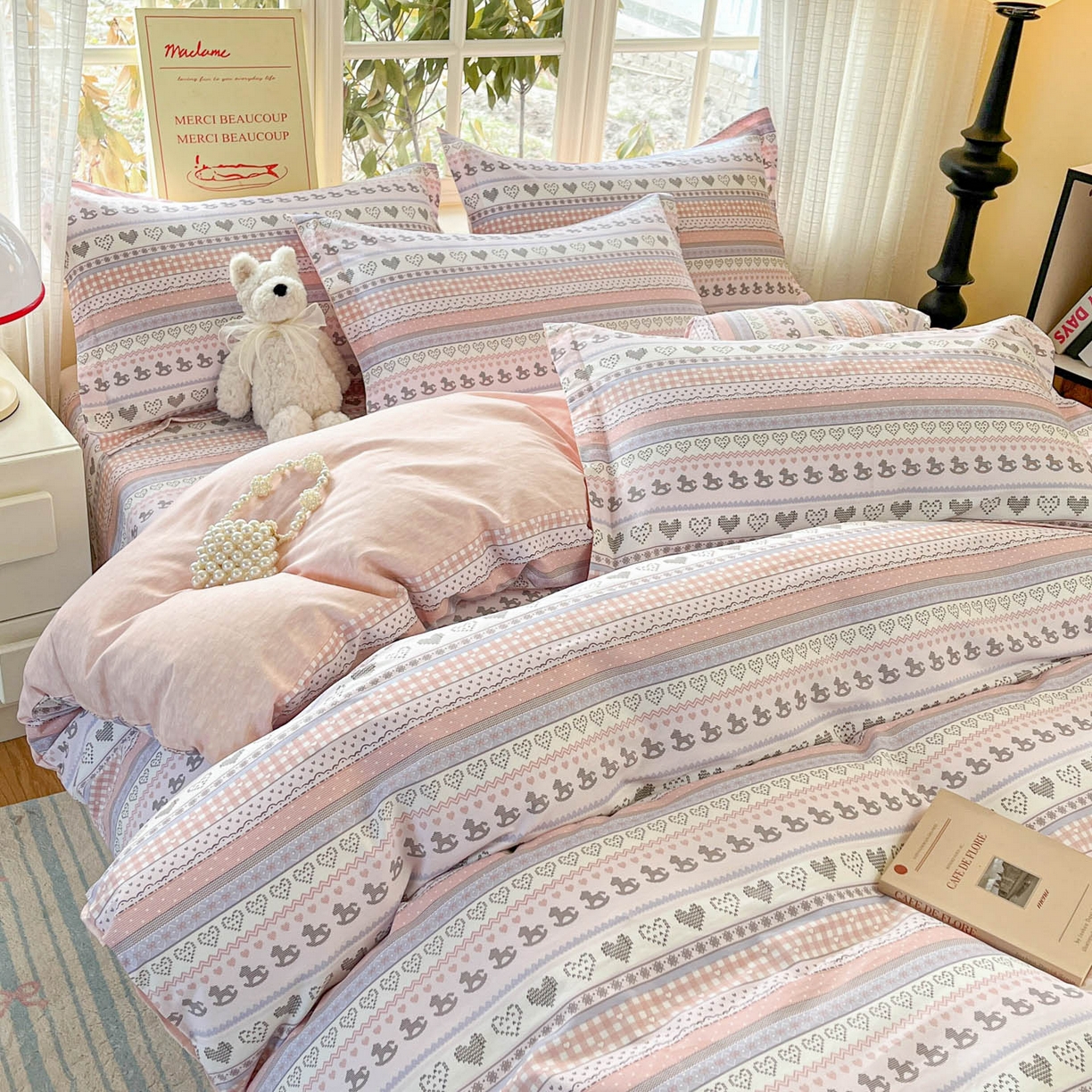 91家纺网 家纺一手货源 找家纺 铭成家纺 2026新款全棉印花小清新单被套（提供买家秀） 心软曲奇