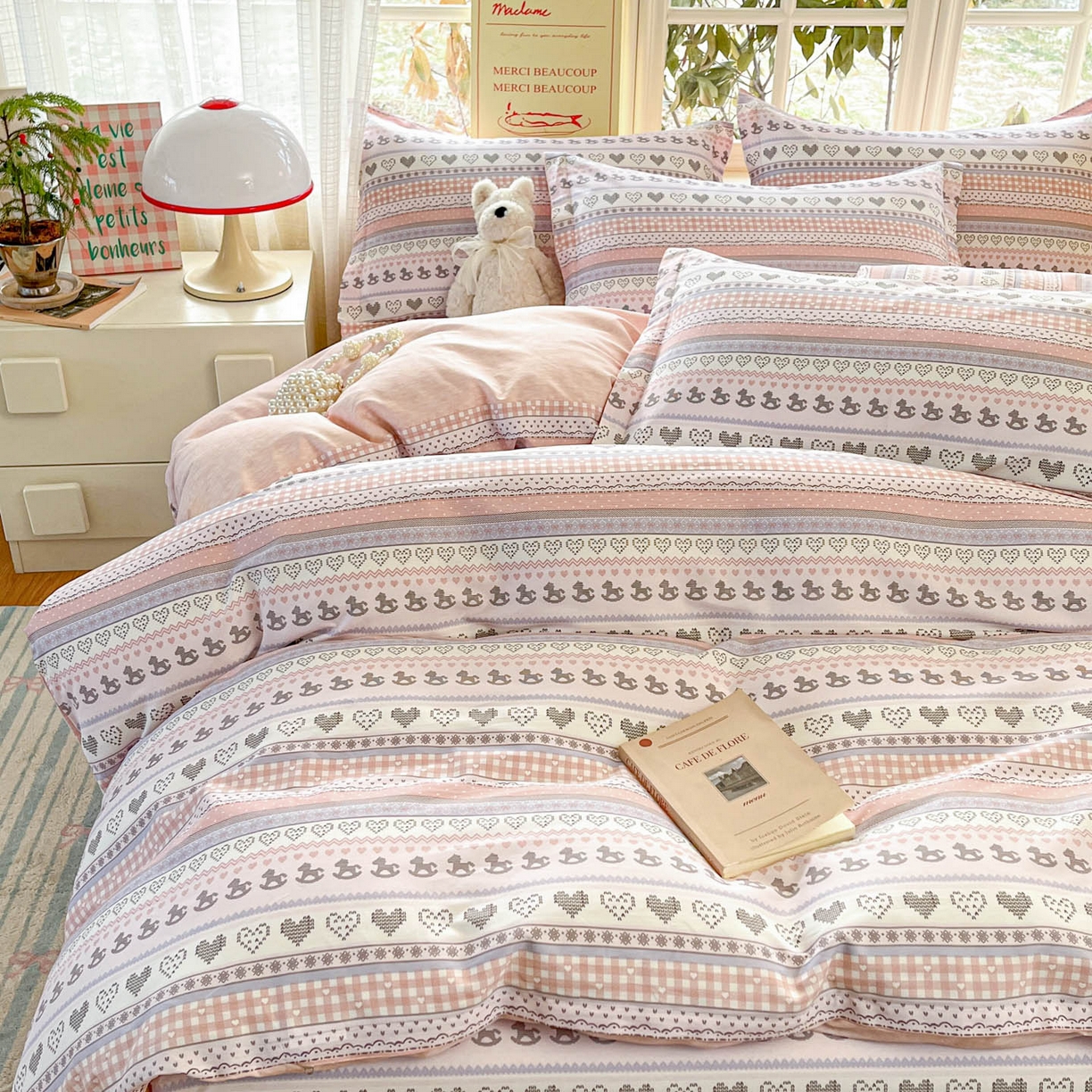 91家纺网 家纺一手货源 找家纺 铭成家纺 2026新款全棉印花小清新单被套（提供买家秀） 心软曲奇