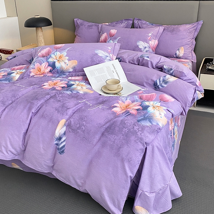 91家纺网 家纺一手货源 找家纺 幸嘉轩 2026新款全棉纯棉加厚百分百磨毛四件套 花漾恋歌