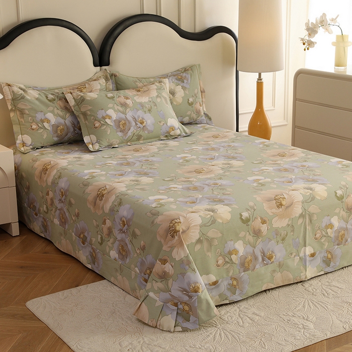 91家纺网 家纺一手货源 找家纺 幸嘉轩 2026新款全棉纯棉加厚百分百磨毛四件套 花灿烂