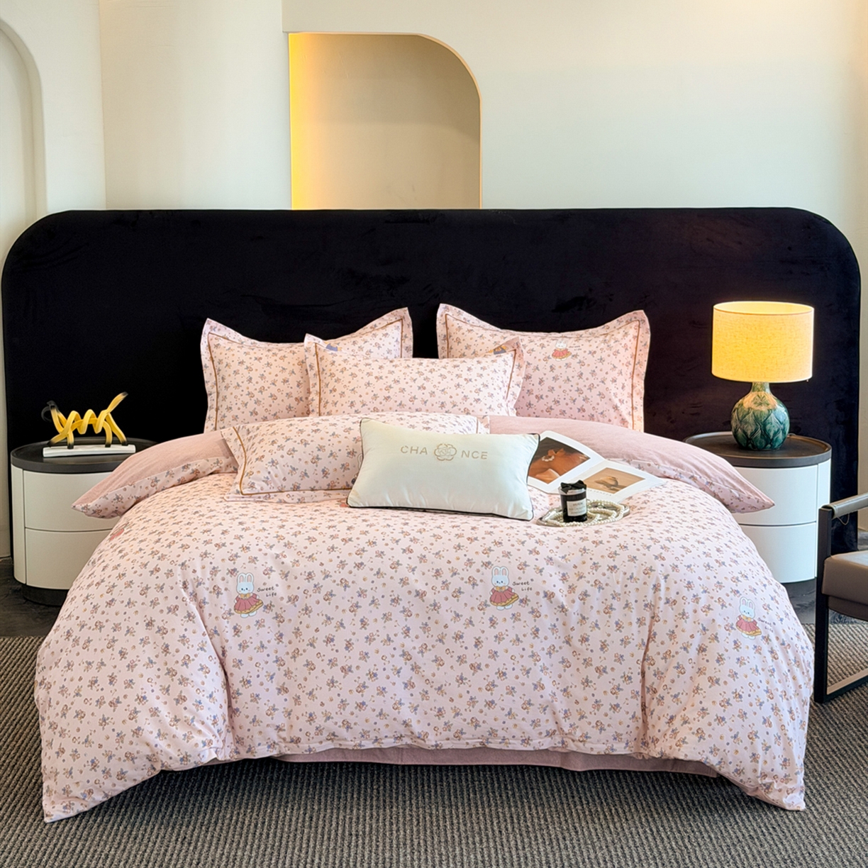 91家纺网 家纺一手货源 找家纺 幸嘉轩 2026新款全棉纯棉加厚百分百磨毛四件套 小狮子