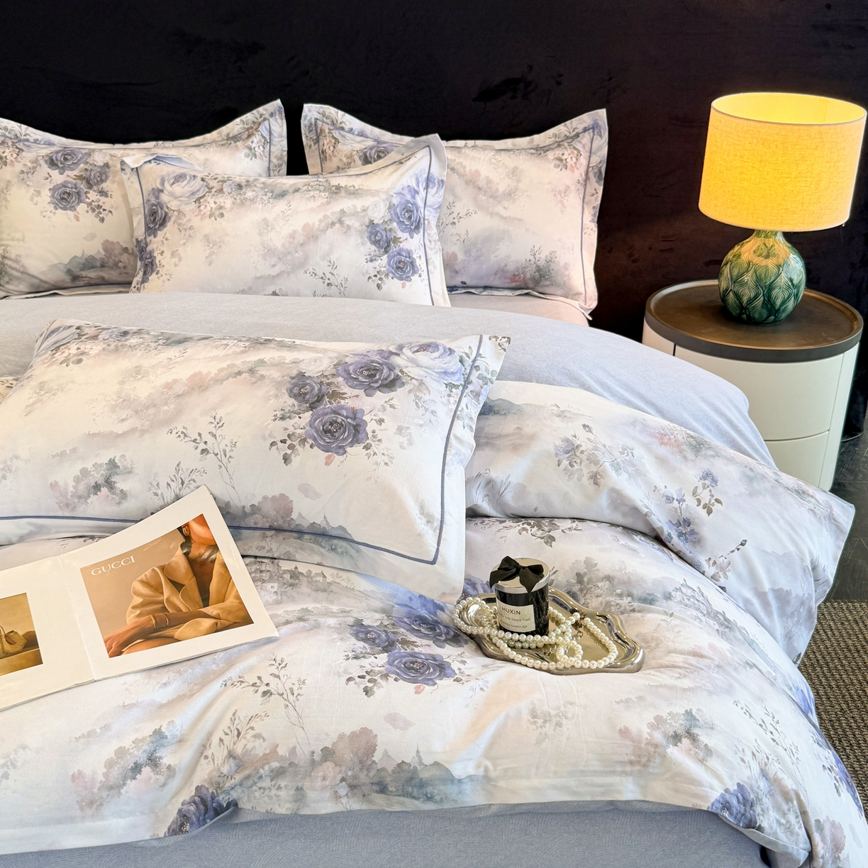 91家纺网 家纺一手货源 找家纺 幸嘉轩 2026新款全棉纯棉加厚百分百磨毛四件套 朵卿