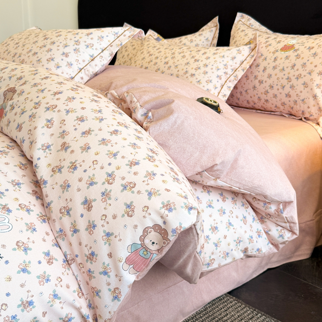 91家纺网 家纺一手货源 找家纺 幸嘉轩 2026新款全棉纯棉加厚百分百磨毛四件套 小狮子