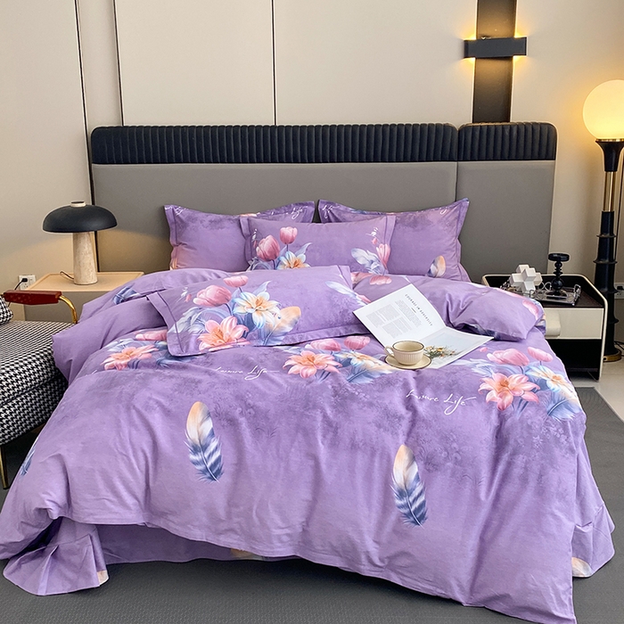 91家纺网 家纺一手货源 找家纺 幸嘉轩 2026新款全棉纯棉加厚百分百磨毛四件套 花漾恋歌