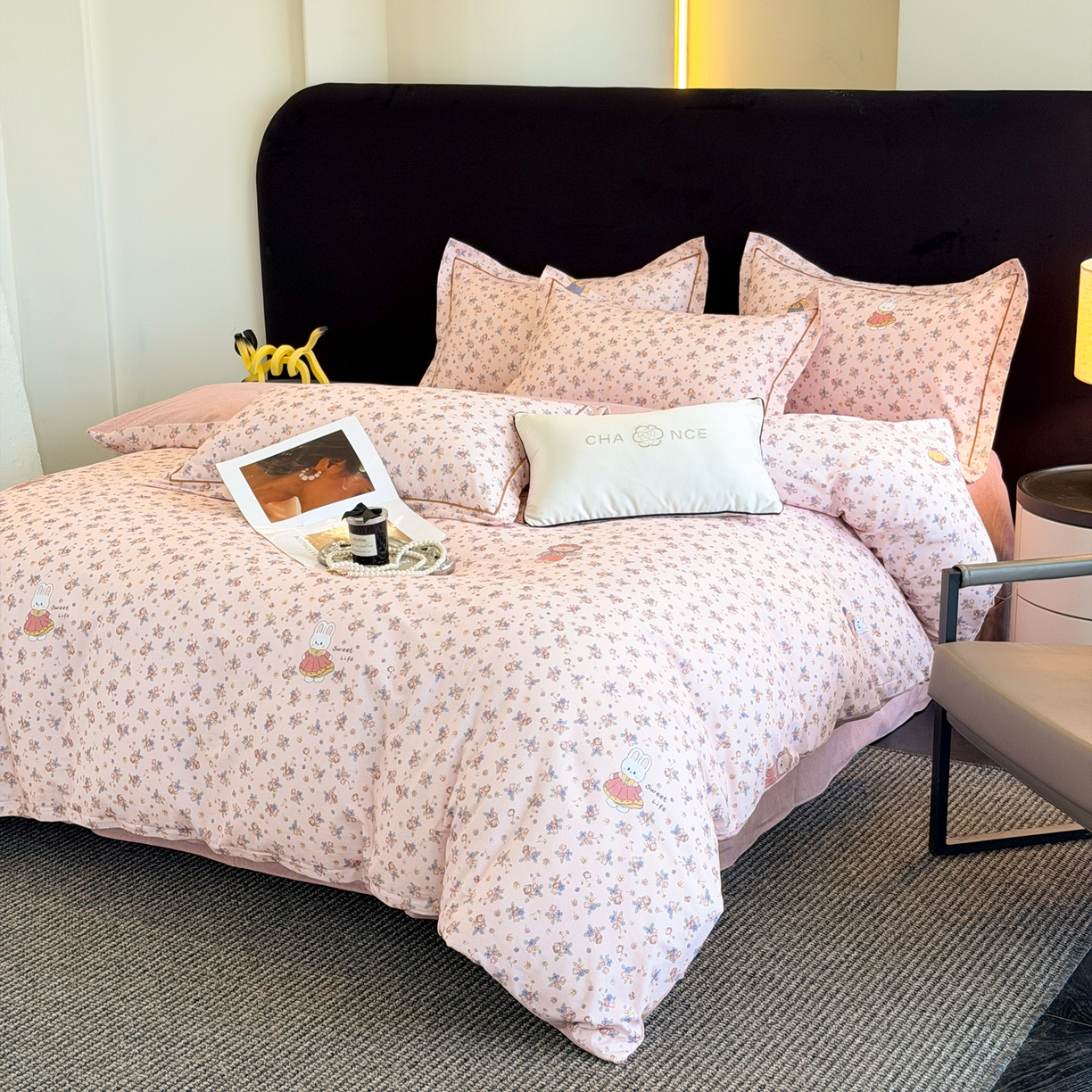 91家纺网 家纺一手货源 找家纺 幸嘉轩 2026新款全棉纯棉加厚百分百磨毛四件套 小狮子