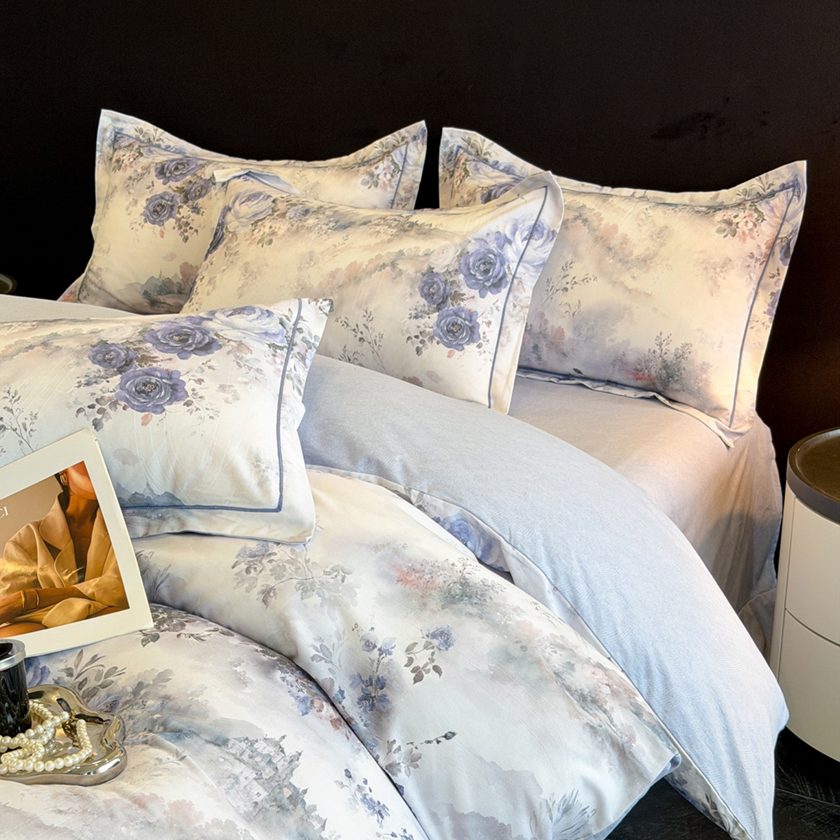 91家纺网 家纺一手货源 找家纺 幸嘉轩 2026新款全棉纯棉加厚百分百磨毛四件套 朵卿