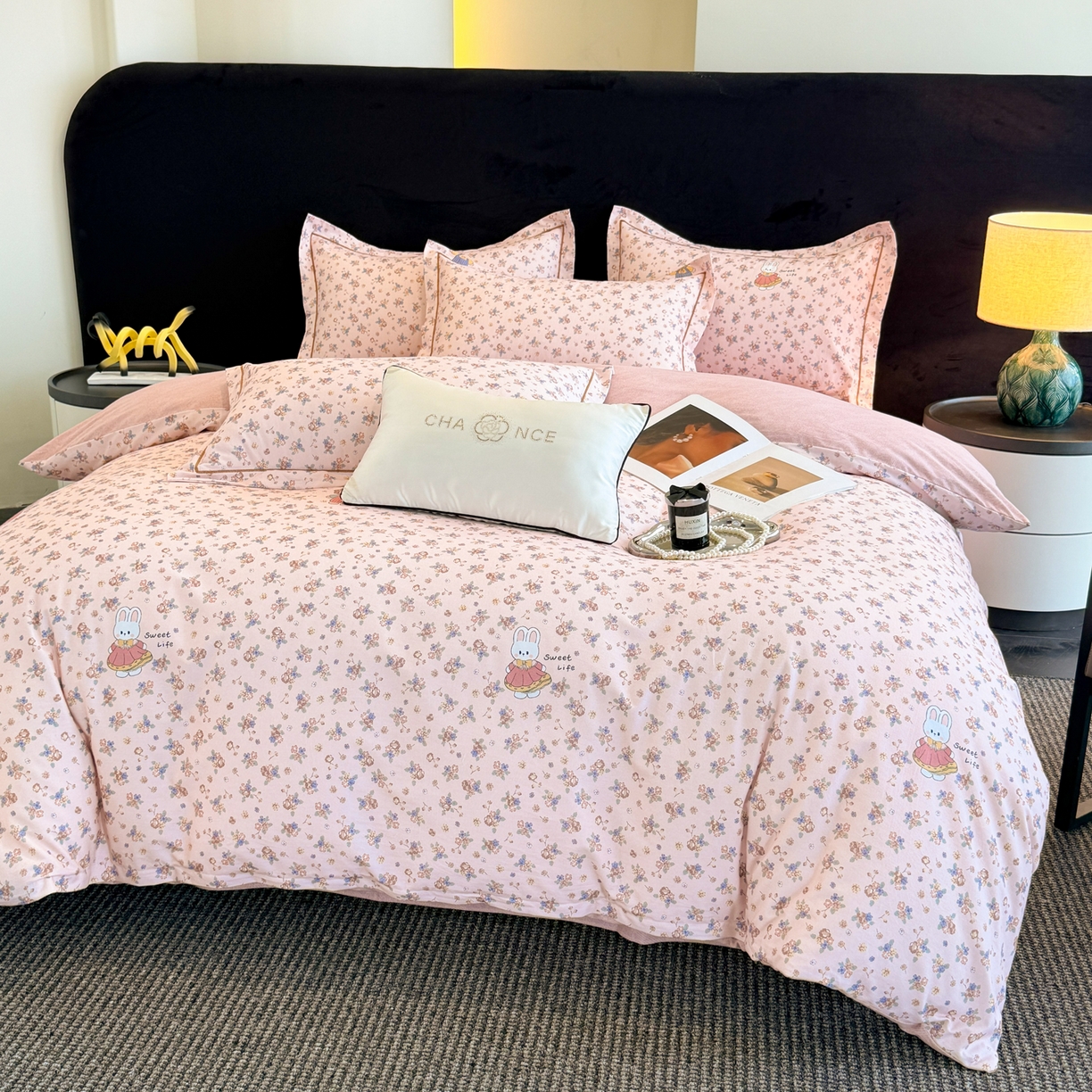 91家纺网 家纺一手货源 找家纺 幸嘉轩 2026新款全棉纯棉加厚百分百磨毛四件套 小狮子