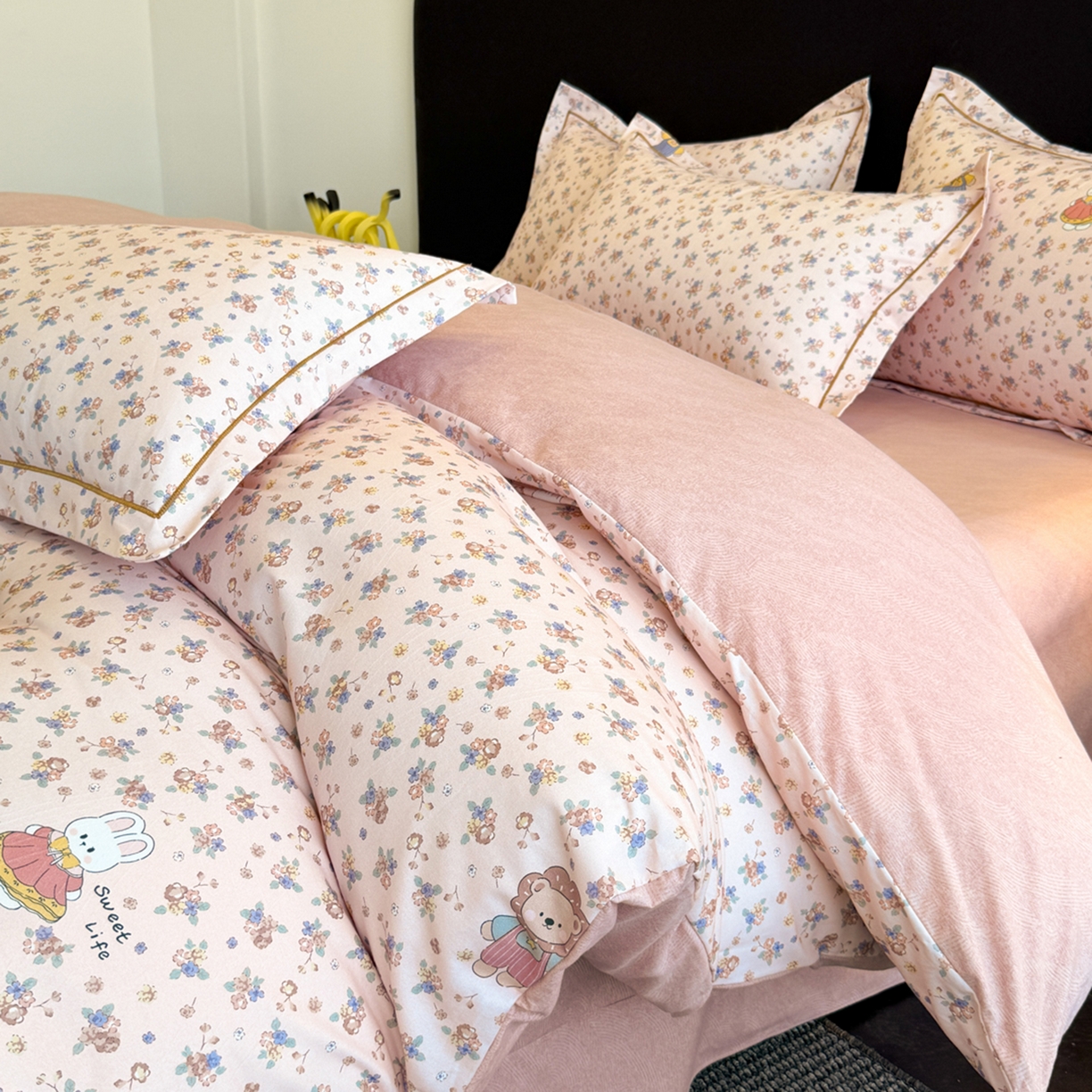 幸嘉轩 2026新款全棉纯棉加厚百分百磨毛四件套 小狮子