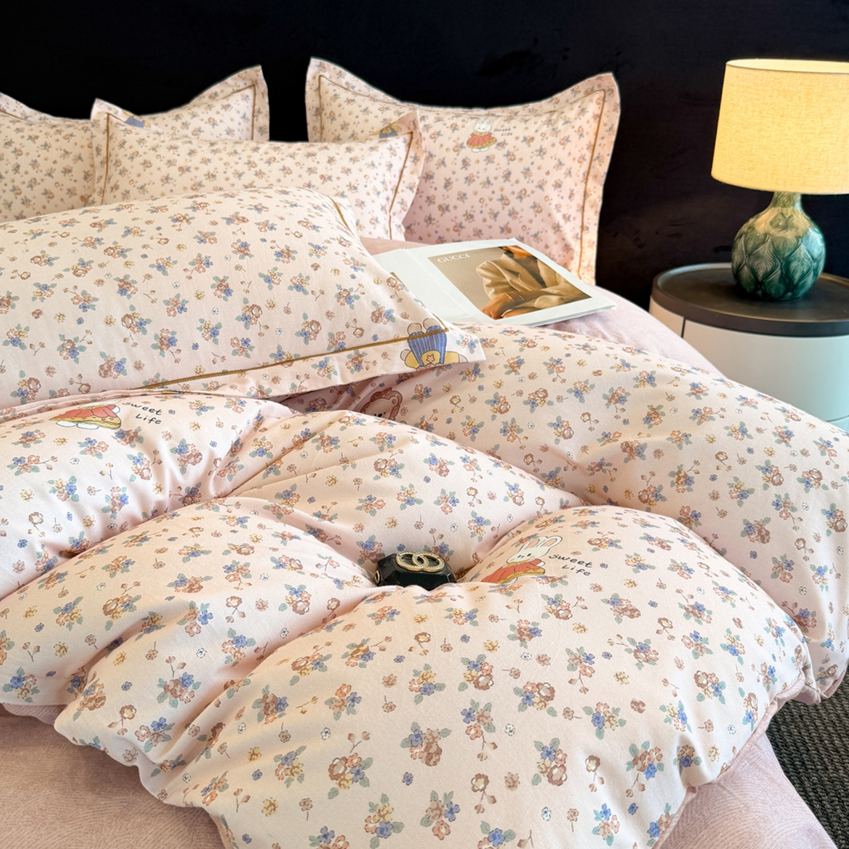 91家纺网 家纺一手货源 找家纺 幸嘉轩 2026新款全棉纯棉加厚百分百磨毛四件套 小狮子