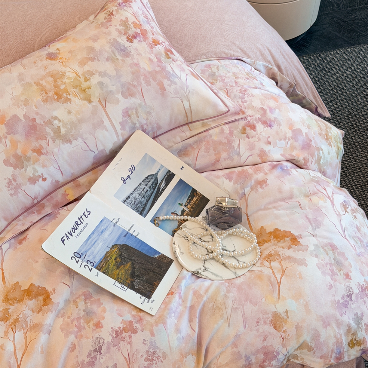 91家纺网 家纺一手货源 找家纺 幸嘉轩 2026新款全棉纯棉加厚百分百磨毛四件套 花之影