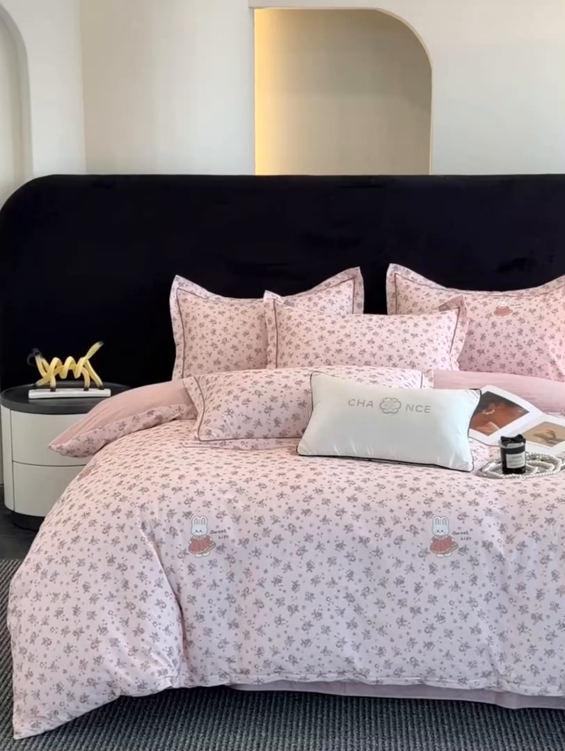 91家纺网 家纺一手货源 找家纺 幸嘉轩 2026新款全棉纯棉加厚百分百磨毛四件套 小狮子