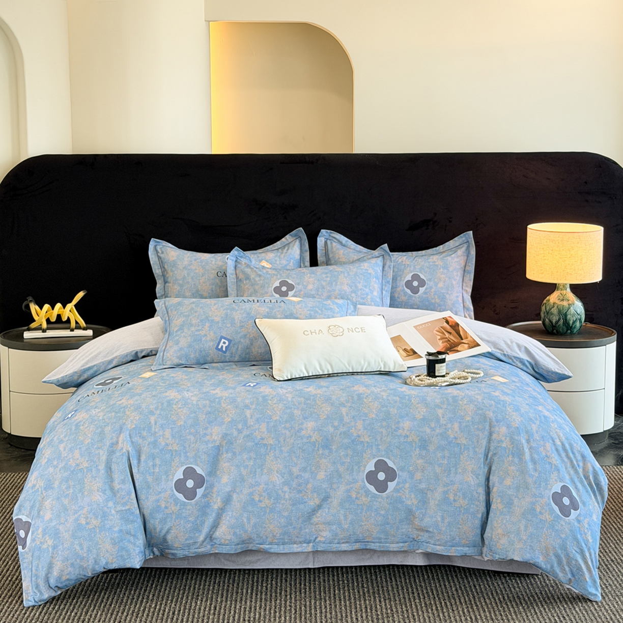 91家纺网 家纺一手货源 找家纺 幸嘉轩 2026新款全棉纯棉加厚百分百磨毛四件套 月光旅程