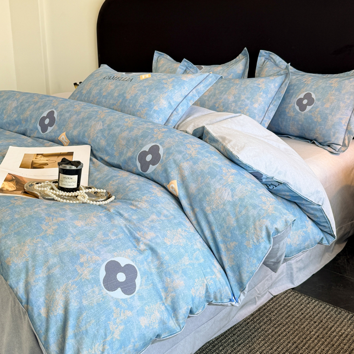 91家纺网 家纺一手货源 找家纺 幸嘉轩 2026新款全棉纯棉加厚百分百磨毛四件套 月光旅程