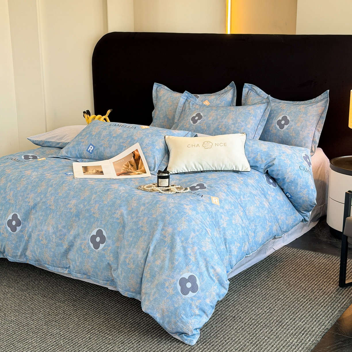 91家纺网 家纺一手货源 找家纺 幸嘉轩 2026新款全棉纯棉加厚百分百磨毛四件套 月光旅程