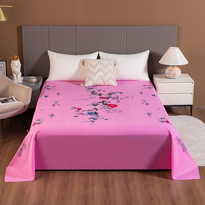 91家纺网 家纺一手货源 找家纺 居美良品 2026新款100%全棉纯棉老式国民床单老上海海床单-牡丹绽放 牡丹绽放-粉色