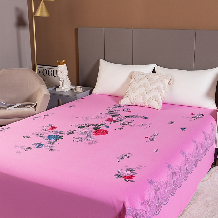 91家纺网 家纺一手货源 找家纺 居美良品 2026新款100%全棉纯棉老式国民床单老上海海床单-牡丹绽放 牡丹绽放-粉色