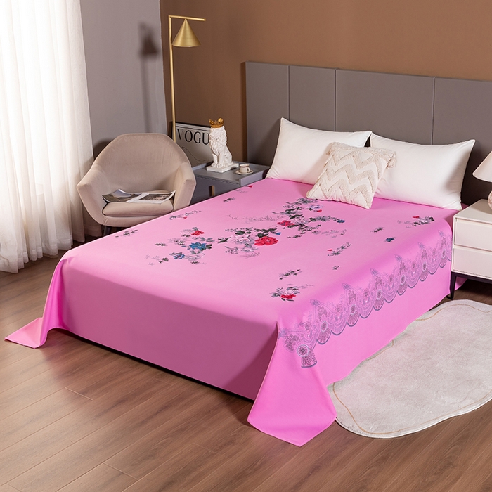 91家纺网 家纺一手货源 找家纺 居美良品 2026新款100%全棉纯棉老式国民床单老上海海床单-牡丹绽放 牡丹绽放-粉色