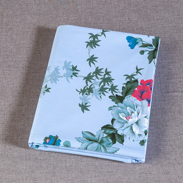 91家纺网 家纺一手货源 找家纺 居美良品 2026新款100%全棉纯棉老式国民床单老上海海床单-牡丹绽放 牡丹绽放-蓝色