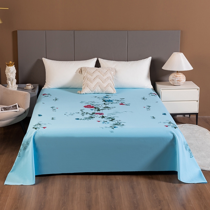 91家纺网 家纺一手货源 找家纺 居美良品 2026新款100%全棉纯棉老式国民床单老上海海床单-牡丹绽放 牡丹绽放-浅绿