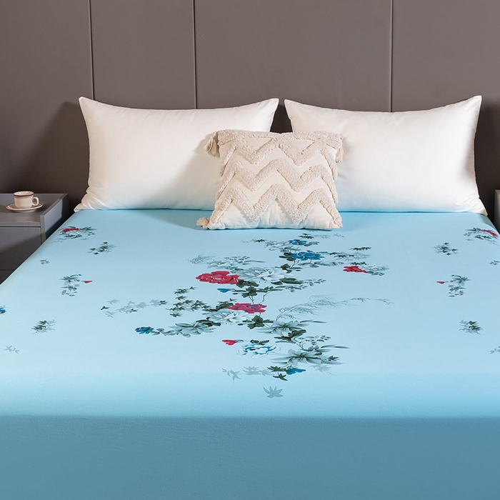 91家纺网 家纺一手货源 找家纺 居美良品 2026新款100%全棉纯棉老式国民床单老上海海床单-牡丹绽放 牡丹绽放-浅绿