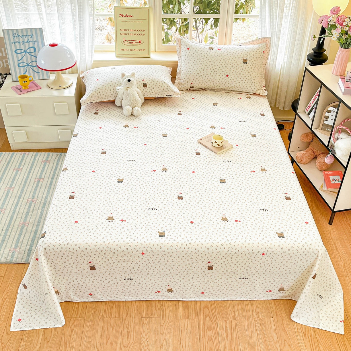 91家纺网 家纺一手货源 找家纺 （总）铭成家纺 2026新款全棉印花小清新单床单（提供买家秀）