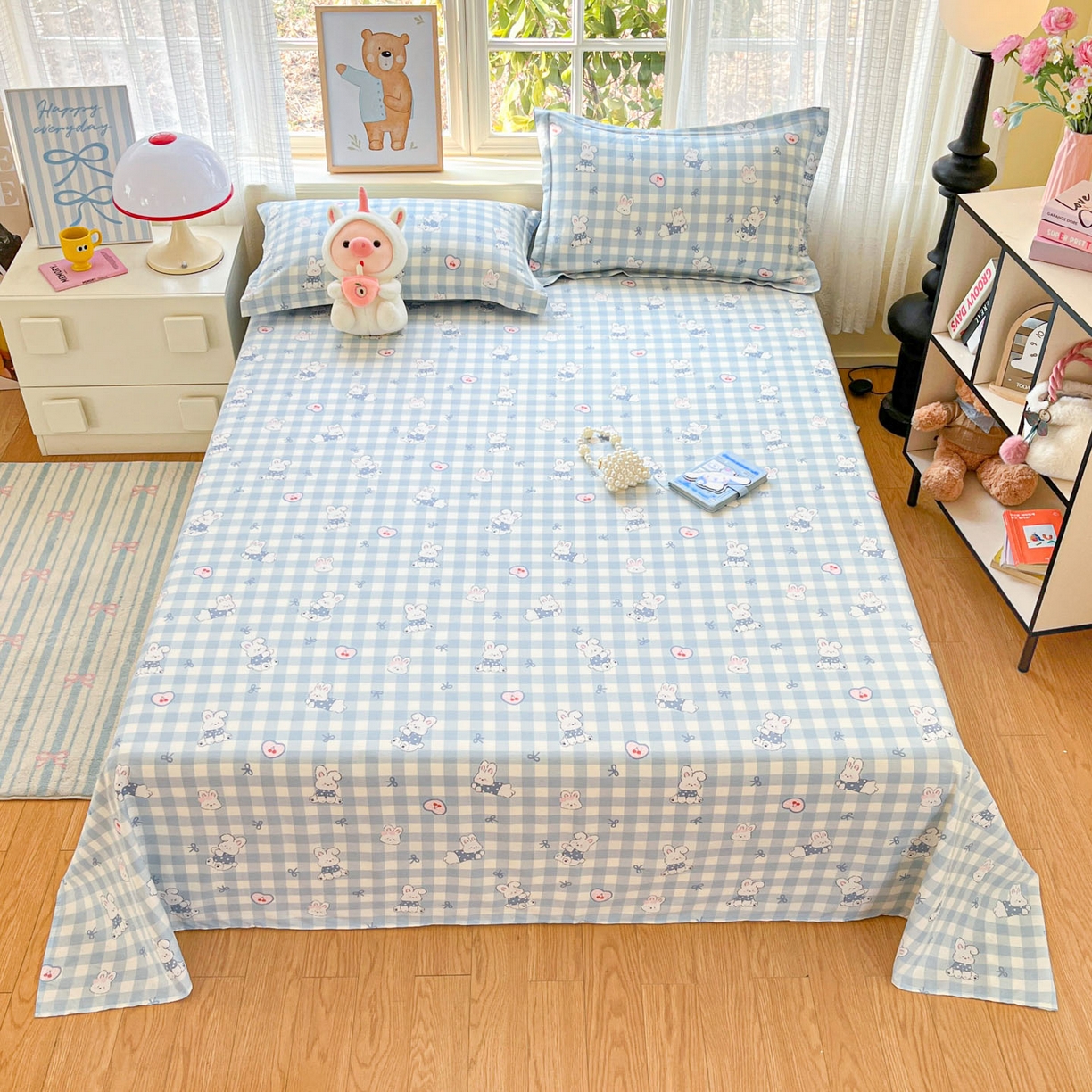 91家纺网 家纺一手货源 找家纺 （总）铭成家纺 2026新款全棉印花小清新单床单（提供买家秀）