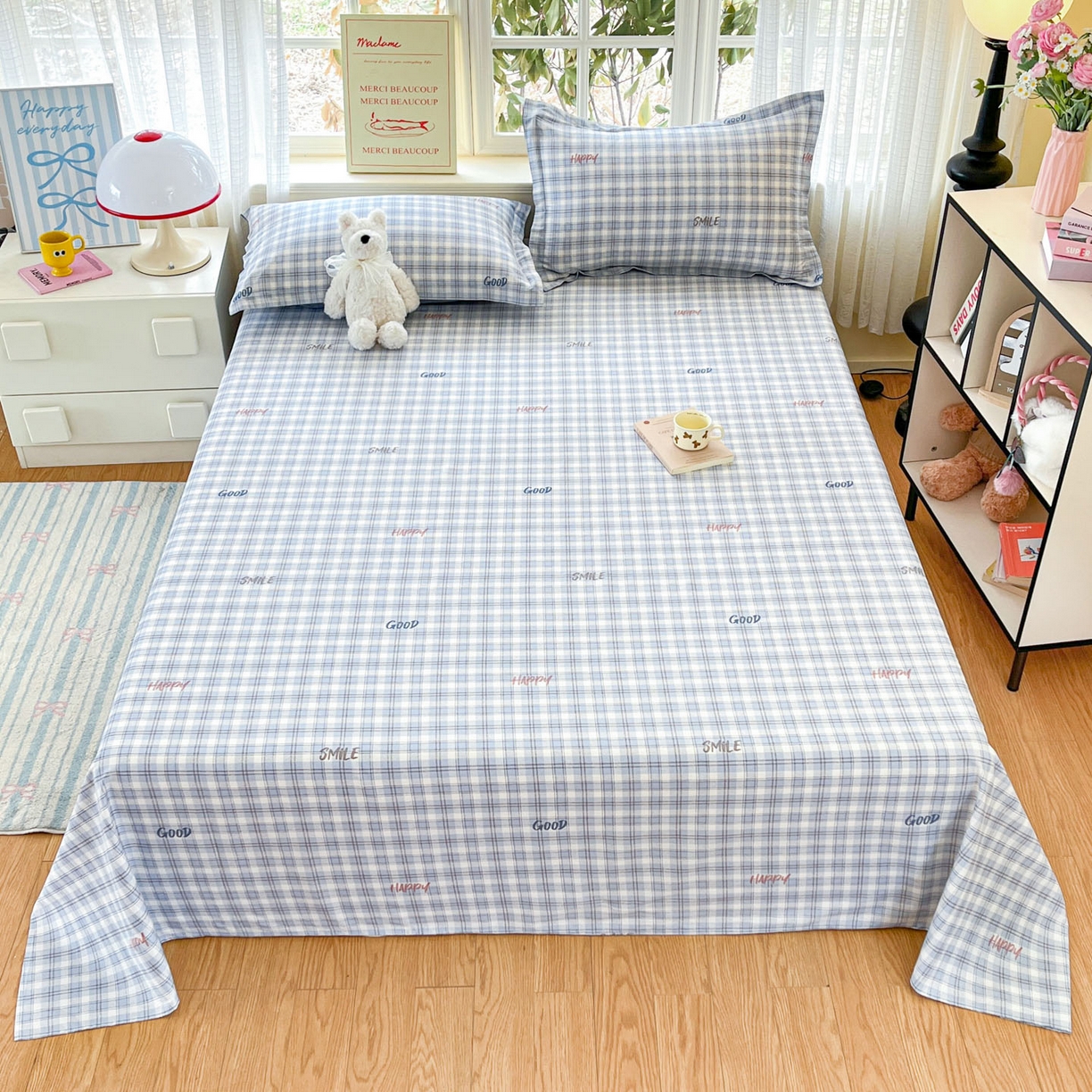 91家纺网 家纺一手货源 找家纺 （总）铭成家纺 2026新款全棉印花小清新单床单（提供买家秀）