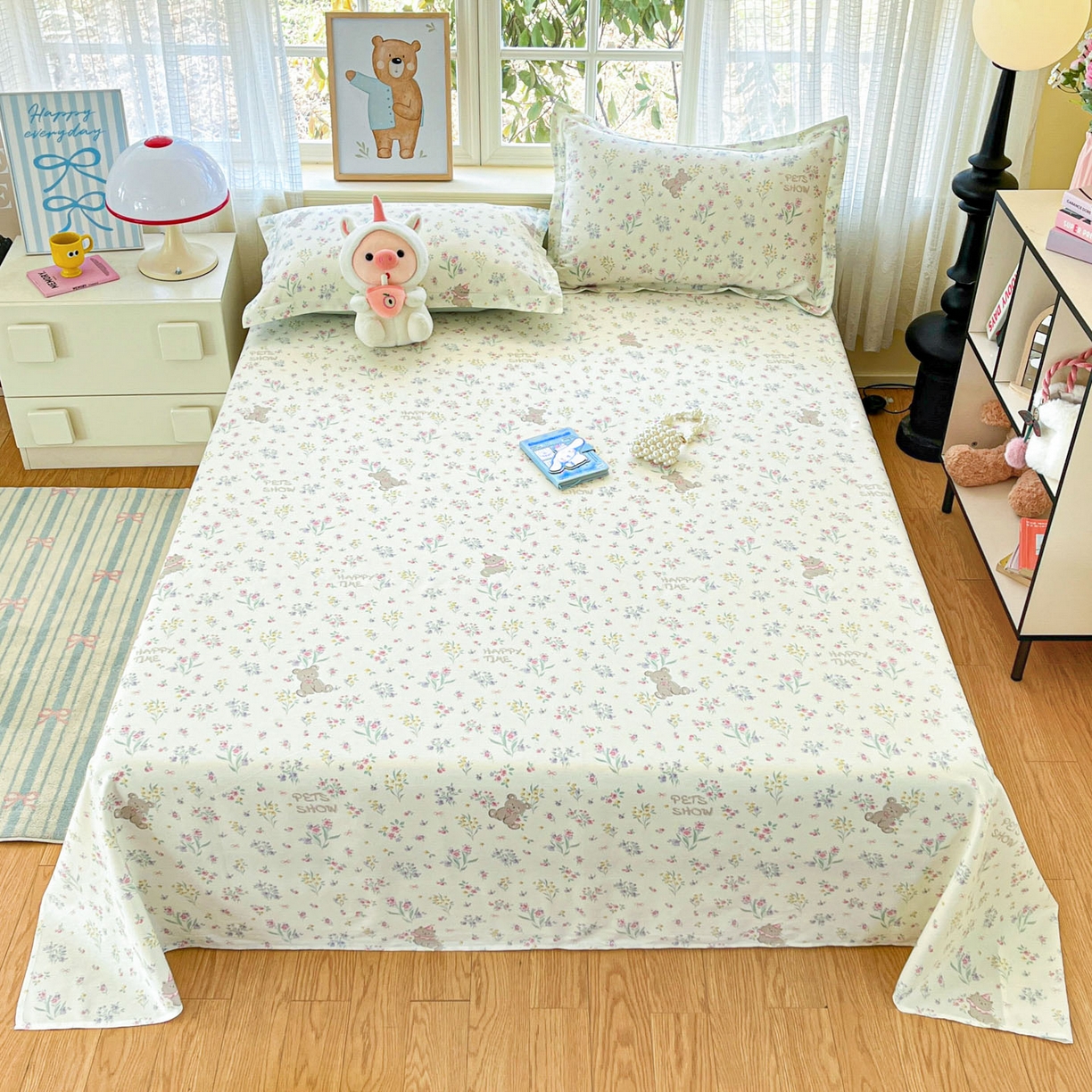 91家纺网 家纺一手货源 找家纺 （总）铭成家纺 2026新款全棉印花小清新单床单（提供买家秀）