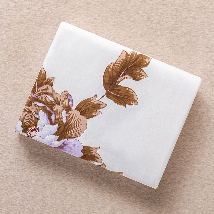 91家纺网 家纺一手货源 找家纺 居美良品 2026新款100%全棉纯棉老式国民老上海床单-牡丹飞燕 牡丹飞燕-米白