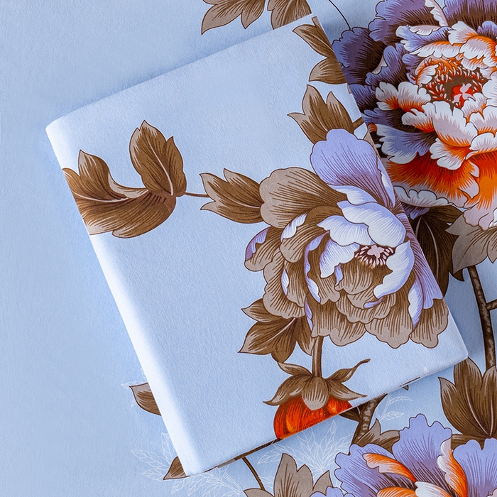 91家纺网 家纺一手货源 找家纺 居美良品 2026新款100%全棉纯棉老式国民老上海床单-牡丹飞燕 牡丹飞燕-天蓝