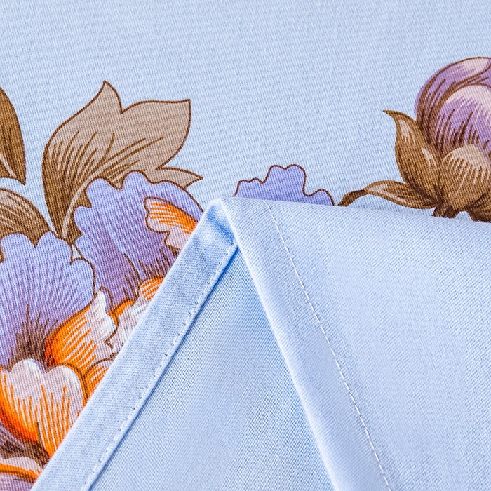 91家纺网 家纺一手货源 找家纺 居美良品 2026新款100%全棉纯棉老式国民老上海床单-牡丹飞燕 牡丹飞燕-天蓝